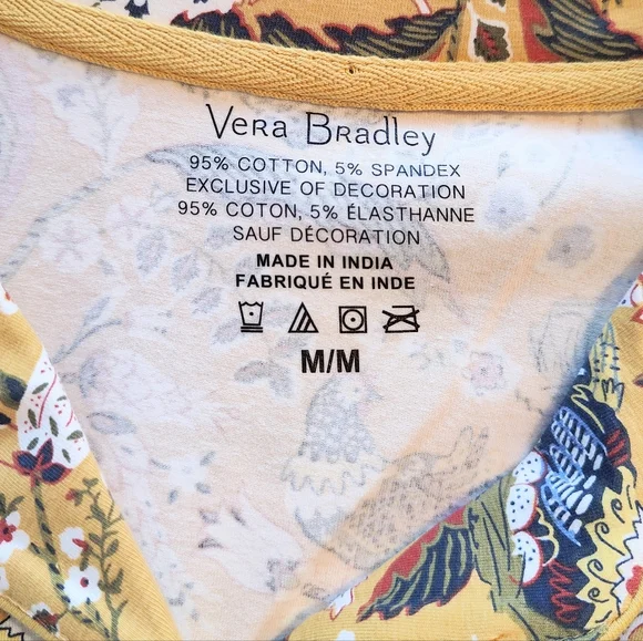 Vera Bradley Women's Medium Long Sleeve Sleep Shirt Pajama Top French Hens - Picture 6 of 7